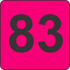 Number Eighty Three (83) Fluorescent Circle or Square Labels